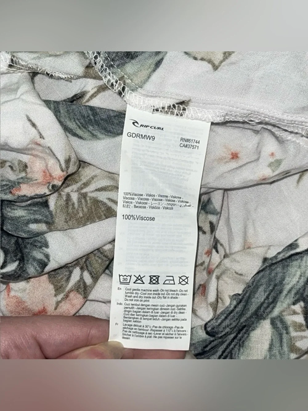 NWT RIP CURL Maxi Dress M Floral Vacation Resortwear Coastal Casual Euro-summer - Picture 5 of 7